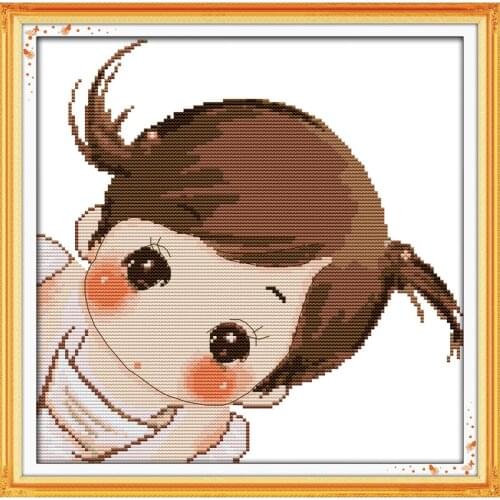 Everlasting Love The Cute Girl Chinese Cross Stitch Kits Ecological Cotton Stamped 14 11CT DIY Gift Wedding Decoration For Home