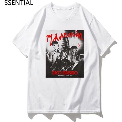 Maneskin T Shirt New Summer Fashion Mens Casual O-Neck Damiano David T-Shirt Male Harajuku Kawaii Cotton Tshirt Tees Shirts Tops