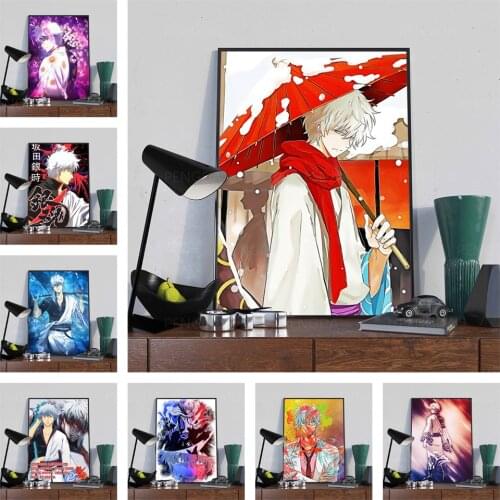 Canvas Wall Art Home Decorative HD Printed Japanese Anime Poster Gintama Painting Modern Modular No Framework For Living Room