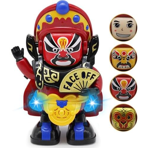 Doll Toy Electric Face-Changing Robot Chinese Style Face Change Doll Sichuan Opera Changing Face Robot Decoration For Kid HC0187