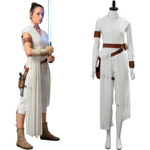 Fast Shipping Anime Star Cosplay Sky walker Rey Cosplay Costume Halloween Suit Women autumn Coat Women Christmas Gift