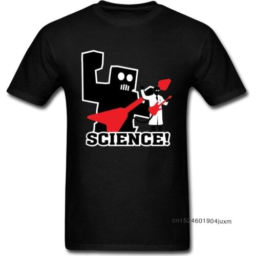Cool Men T-shirt Rock Robot Science T Shirt Guitar Player Monster Tshirt Geek Cartoon Tees Male Tops Funny Hip Hop Band Camisa