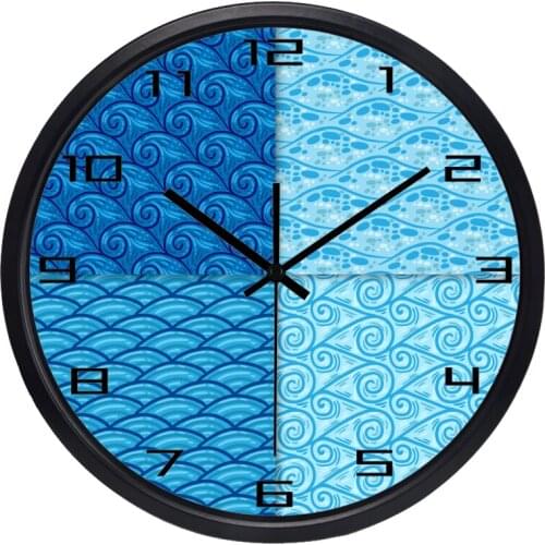 Four Different Waves New Design Quartz Wall Clock Silent Living Room Home Decor Fashion Clock