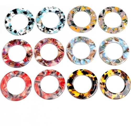 Leopard Print,Tortoise Shell Earring Charm,Acetate Acrylic Beads,Circle Shaped,Boho,Earring Parts,Ohrringe finding,40mm-ACE220