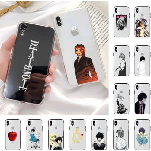 YNDFCNB Cute Cartoon Death Note Japanese Anime Phone Case for iPhone 11 12 pro XS MAX 8 7 6 6S Plus X 5S SE 2020 XR cover