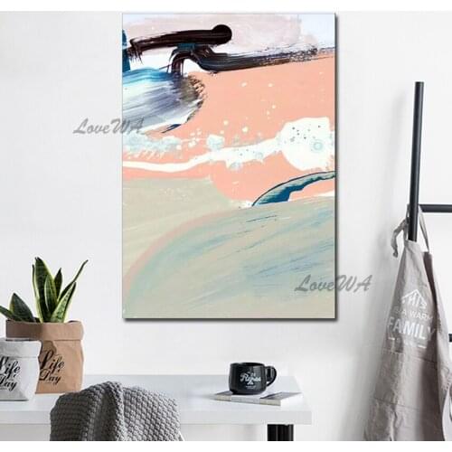 The Soft Modern Abstract 100% Handpainted Painting On Canvas Lively Rhythm Home Decoration Picture For Living Room No Framed