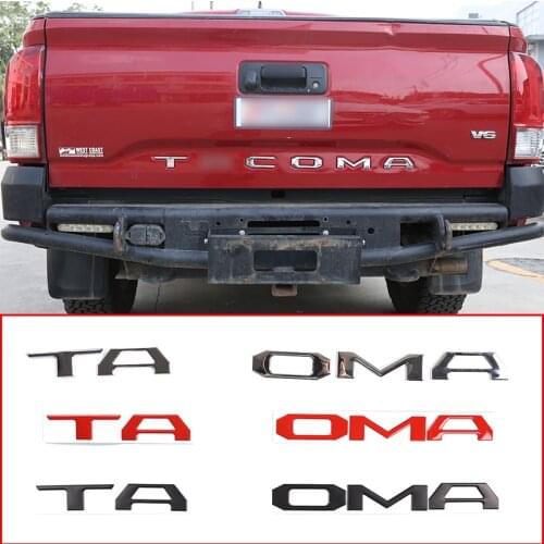 Car Rear Tail box Tailgate Raised Decal 3D Sticker Letters Cover Emblem Badge Trim Decal For Toyota Tacoma 2016-2020 Accessories