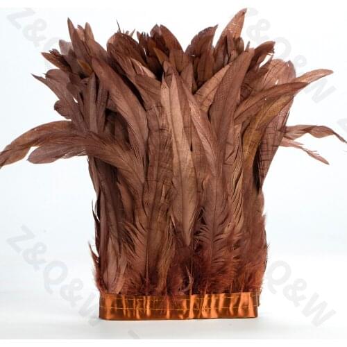 Natural 8-14 inch cock tail dyed in dark brown to make 2 meters cloth edge DIY Latin shopping festival costume skirt decoration