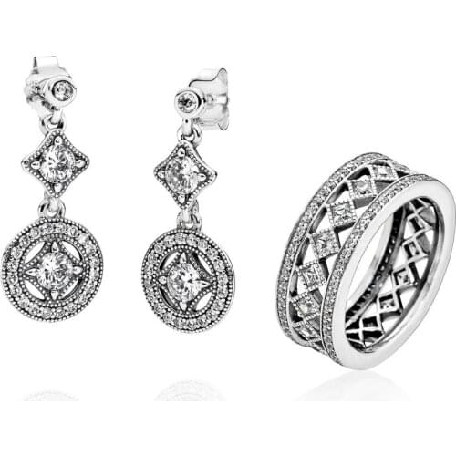 NEW 2019 100% 925 Sterling Silver SALE - Vintage Fascination Ring Charms rings Fit DIY Original Jewelry A Set