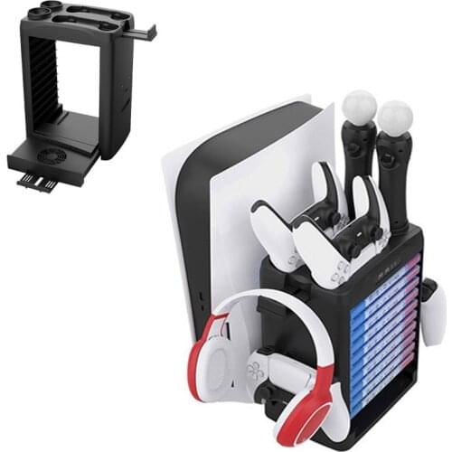 Game Host Cooling Base Disc Storage Rack Handle Charging Base Move Handle Base Is Used for Ps5