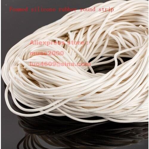 Foamed silicone rubber seal strip Round dia1 1.5 2 3 4 5 6 7 8 9 10 12 14 16 18 20mm Oring line cord Foaming rubber molding