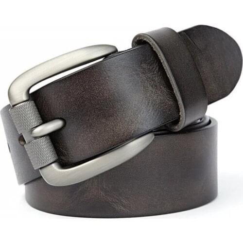 Retro Cowboy Mens Belt Jeans Luxury Top Quality Genuine Leather Waist Trouser Belt Male Designer Pin Buckle Black Casual Classy
