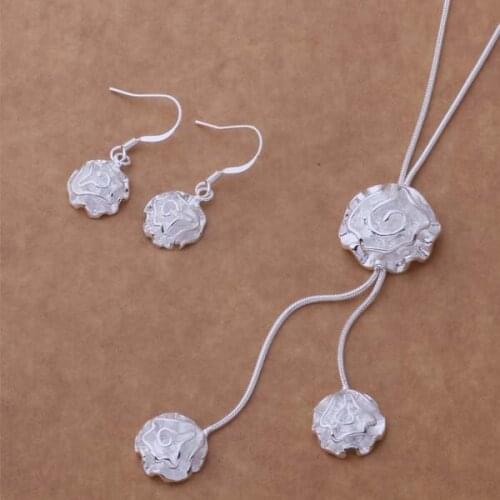 AS200 Hot sterling Jewelry Sets Earring 288 + Necklace 463 /aiaaizha aonajfua silver color