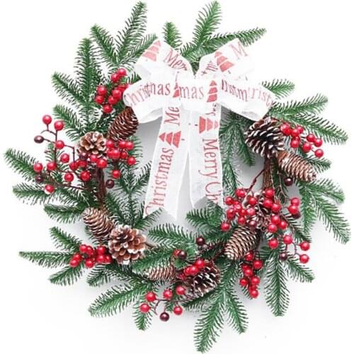 Pine Needles Snowflake Artificial Vine Hanging Garland Christmas Decorations Christmas Wreath for Home Navidad Natal