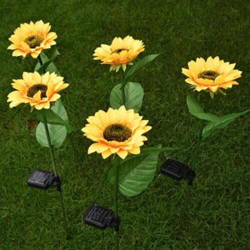 LED Solar Simulation Sunflower Flower Light Decorative Flower Lights Garden Decoration Lawn Lamp Waterproof Landscape Light