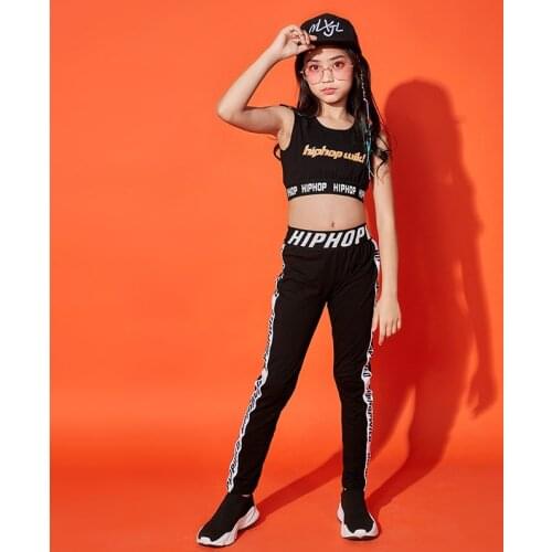 Girls 2-Piece Dance Outfits Athletic Cropped Tank Top and Legging Pants Tracksuits Set