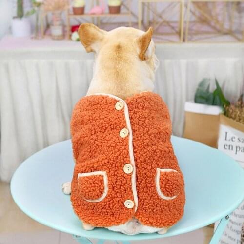 Teddy velveteen vest Bulldog pet clothing clothing clothing autumn winter new dog warm clothing