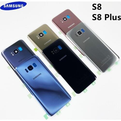 For SAMSUNG Galaxy S8 G950 G950F S8+ Plus G955 G955F Back Glass Battery Cover Rear Door Case Housing Camera Lens Replacement