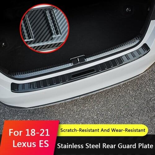 QHCP Stainlesss Steel Car Trunk Protection Trim Moulding Interior Cover Bumper Foot Plate Lexus ES200 260 300H 2018 Car-styling