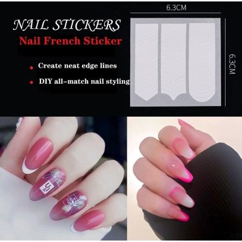 Nail Art 1 Pack Nail Strip French Sticker Smile Crescent White Applique Tassel DIY Nail Art Art Form Design Decoration Tool Hot