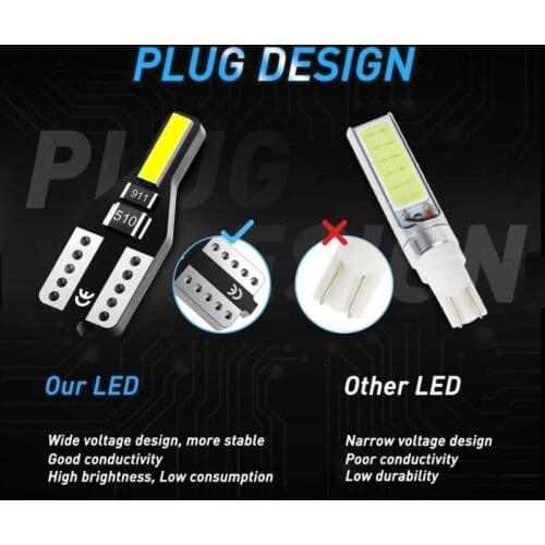 1 Pcs 12v Car Lights T10 W5W Led Bulb 168 194 Auto Lamp For Car Parking Light Dome Reading Interior Trunk Lamp