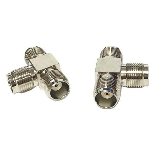 1pc NEW TNC Female Jack to 2X female jack T Type splitter RF Coax Adapter convertor Connector straight Nickelplated wholesale