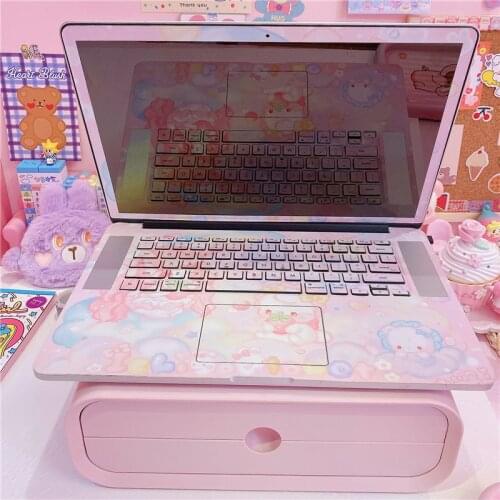 1PC Pink Display Elevated Office Desktop Storage Box Rack Computer Bracket