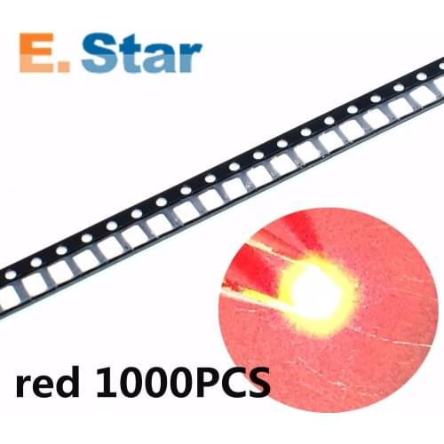 1000PCS 12-20LM 2835 Red SMD LED 0.2W high bright light emitting diode chip leds 620-625NM PLCC-2 60Ma SMD/SMT Make LED Strip