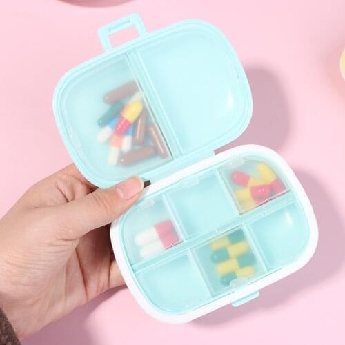 7/8 Grids Organizer Container Travel Pill Box With Seal Ring Small Box For Tablets Wheat Straw Container For Medicines