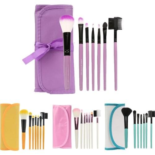 7 Pcs/Set Foundation Powder Blush Eyeshadow Lip Brushes Cosmetic Makeup Tool кисти для макияжа