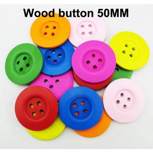 8PCS 50MM Mixed Painting Wood Color Wooden Buttons Boots Coat Sewing Clothes Accessory Garment Button MCB-889n