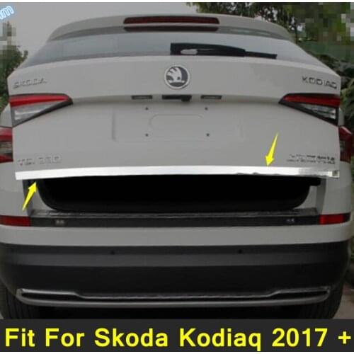 Lapetus Stainless Steel Car Styling Rear Trunk Lid Protector Strip Cover Trim For Skoda Kodiaq 2017 - 2021 External Spare Parts