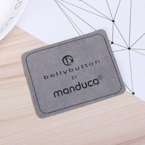 Free shipping Custom emboss printed PU leather labels sew on tag for shoe or bags handcraft label tags 1000pcs lot