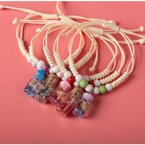 Magic Glass Bottle Pendant Bracelet Hand Made Cermaic Beads Bracelets Bangles For women Wholesale #XN023