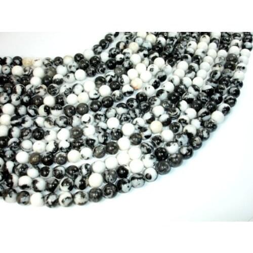 1 Strand 100% Natural Zebra Jaspe r Beads 4MM 6 MM 8MM 10MM 12MM Round Semi Gem Stone Jewelry Loose Beads 15.5"/Strand