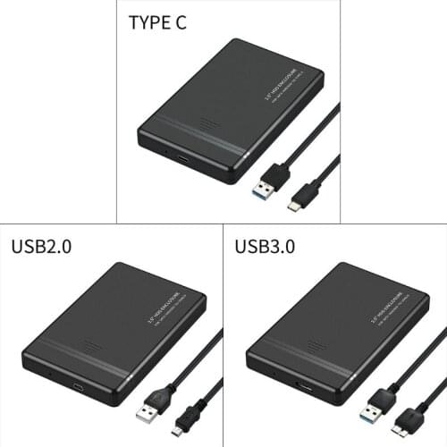 Portable 2.5 Inch USB 2.0/3.0/3.1 Type-C Hard Drive Enclosure External HDD Case