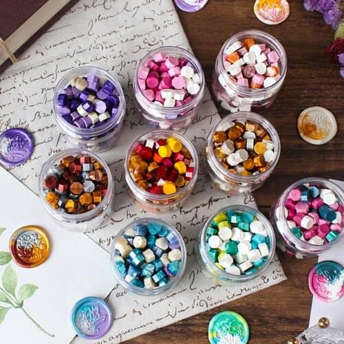 100Pcs Free Shipping Retro Wax Seal Colored Wax Beads Scapbooking Octagon Sealing Stamp for Envelope Letter Wedding Invitation
