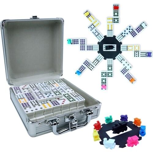 Double 12 domino set with aluminium box Table Game Set for Children and Adults