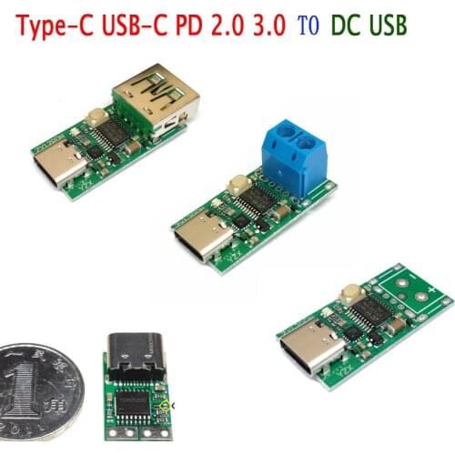 DYKB Type-C USB-C PD2.0 PD3.0 TO DC USB decoy QC fast charge trigger Poll detector Charging PD 5A 9v 12v 15v 20V test