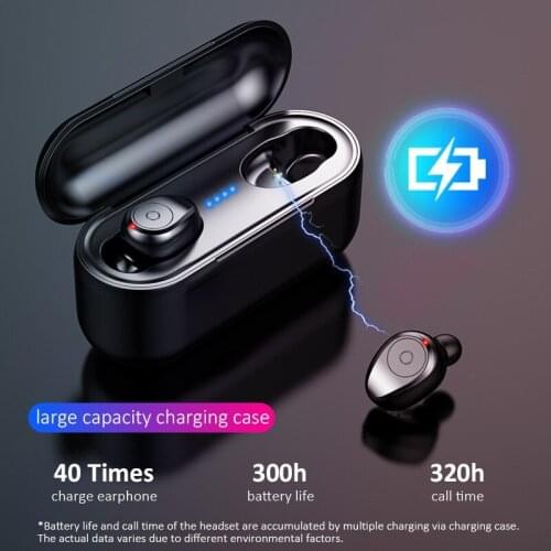 F9 TWS Wireless Bluetooth Headset sport bluetooth earphone Mini In-Ear Earbuds 9D HIFI Sound With Charge Box