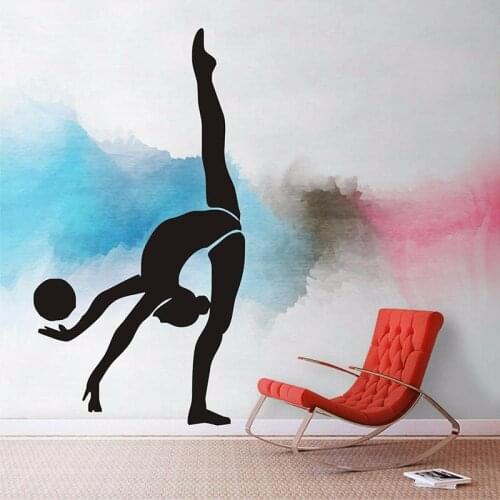 Gymnast Wall Decal Girl Body Sports Gymnastics Vinyl Window Stickers Dance Room Fitness Club Gym Interior Decor Wallpaper E562
