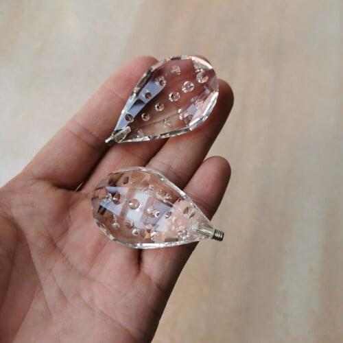 50mm clear pipa Chandelier Crystal with pits Hanging Pendants with m4 screw Shinning Prisms Chandeliers accessories