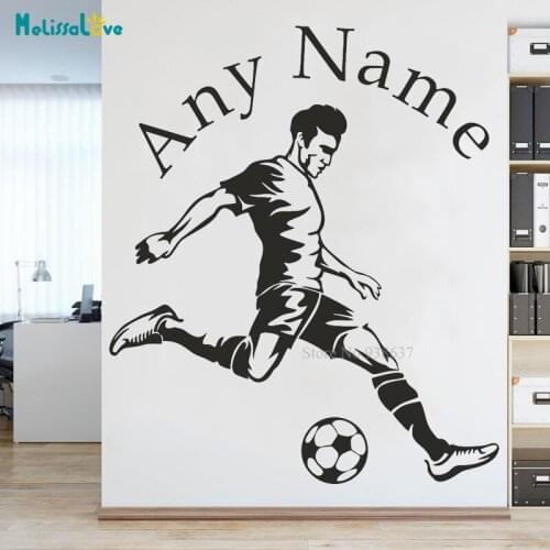 Play Football Custom Name Decal Sticker Boy Room Sports Decor Personalized Athlete Wall Sticker Mural BB108