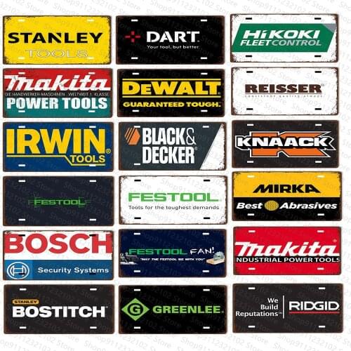 Tool Brand Vintage Iron Tin Sign License Plate Metal Sign Tin Sign Wall Decor Plaque Garage Man Cave Workshop Club Decoration