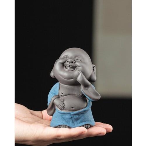 Ceramic Cute hip hop Art statue Traditional handmade sculpture Chinese ornaments Home living room Tea set decorations