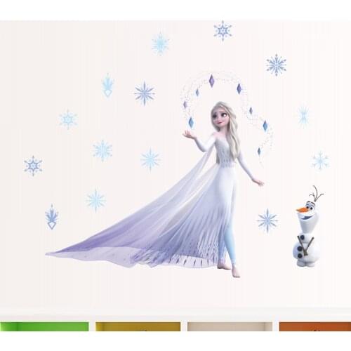 Cartoon Disney Frozen 2 Elsa Anna Pvc Wall Stickers For Home Decor Kids Room Kindergarten Decoration Mural Art Movie Diy Posters
