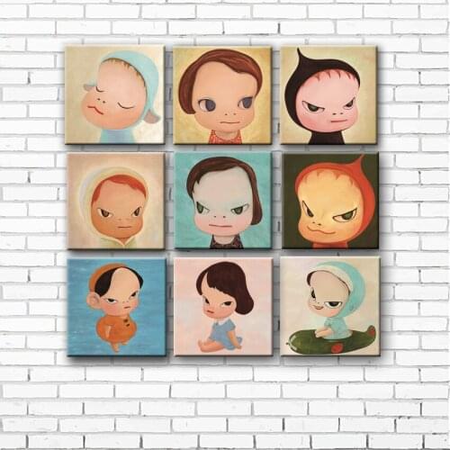 NEW modern catoon kawaii cute girls canvas printings oil paintings printed on canvas home kid room wall art decoration pictures