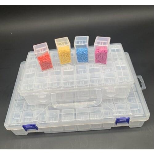 Brand new plastic diamond painting accessories 32/ 60 pieces bottling container storage box diamond easel box bead nail storage