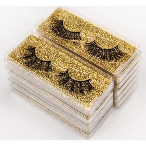 New product false eyelashes 3d natural thick eyelashes 10/20 pairs color boxed gold base card eyelash extension tool