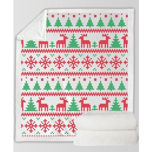 Christmas Blankets Throw Wool Blankets For Beds Double Layer Winter Comfort Cotton Fluffy Plush Blanket Dropshipping
